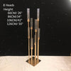 8 or 10 Heads Metal Candelabra Candle Holders Road Lead Table Centerpiece Gold Candelabrum Stand Pillar Candlestick For wedding