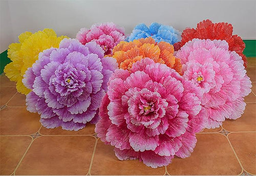 Free ship Creative Chinese Handmade Peony Flowers Bamboo Frame Umbrella Decorative Parasol Gift Women Umbrella Wedding Ornaments