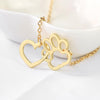 Pet Paw Necklaces Cute Animal Dog Cat Love Heart Pendant Necklace For Women Girls Jewelry