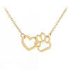 Pet Paw Necklaces Cute Animal Dog Cat Love Heart Pendant Necklace For Women Girls Jewelry