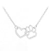 Pet Paw Necklaces Cute Animal Dog Cat Love Heart Pendant Necklace For Women Girls Jewelry