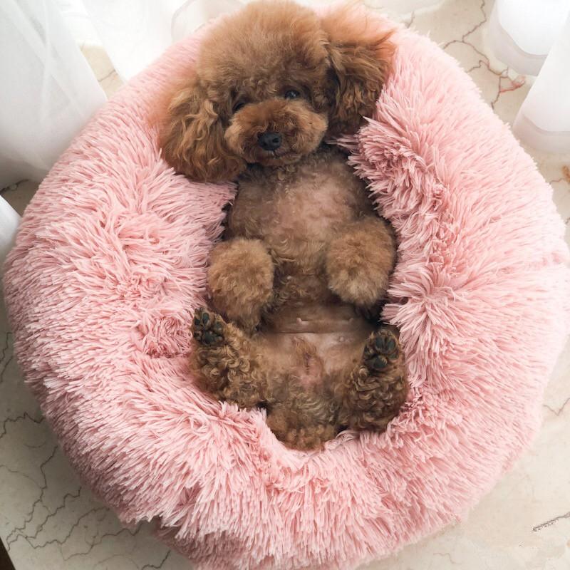GLORIOUS KEK Luxury Dog Bed Winter Deep Sleep Donut Pet Bed for Small Medium Dogs Cats Sofa Soft&Comfy Dog House Round Washable