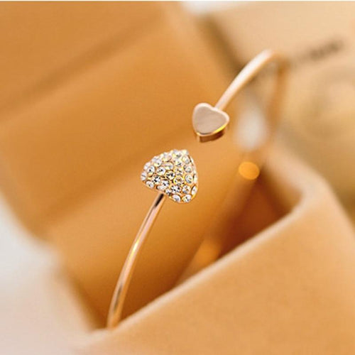 Crystal Double Heart Bracelet.