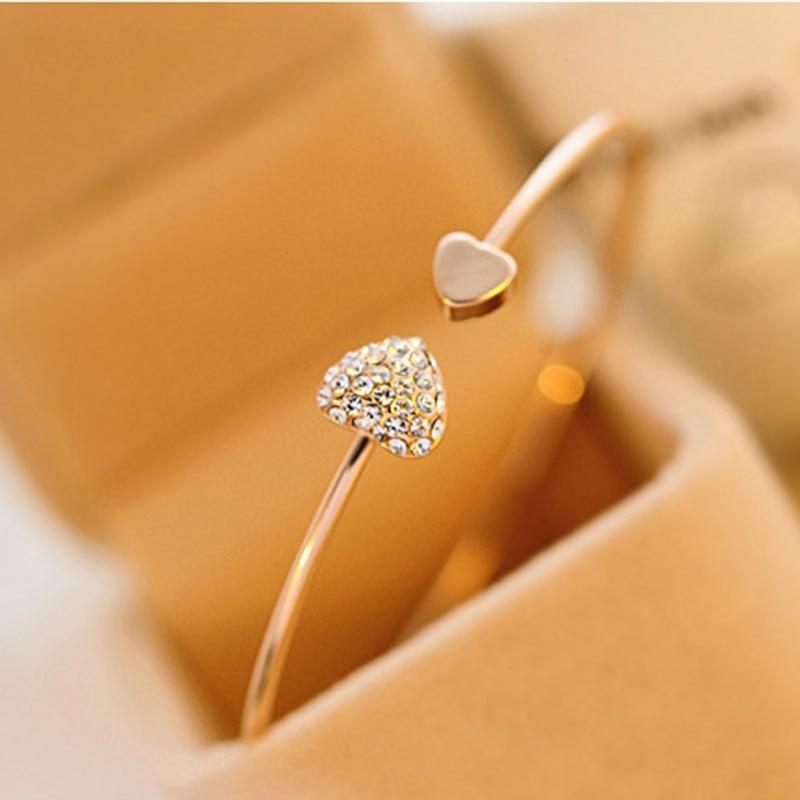 Crystal Double Heart Bracelet.