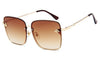 New Fashion Lady Oversized Rimless Square Sunglasses